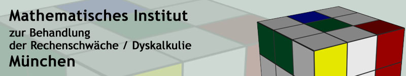 Titel-Grafik: Mathematisches Institut zur Behandlung der Rechenschwäche / Dyskalkulie, München